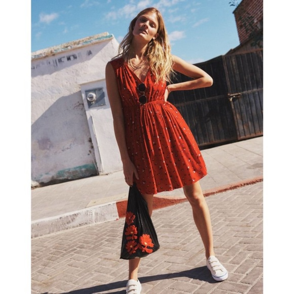 Madewell Magnolia Red Rosebud Mini Dress S